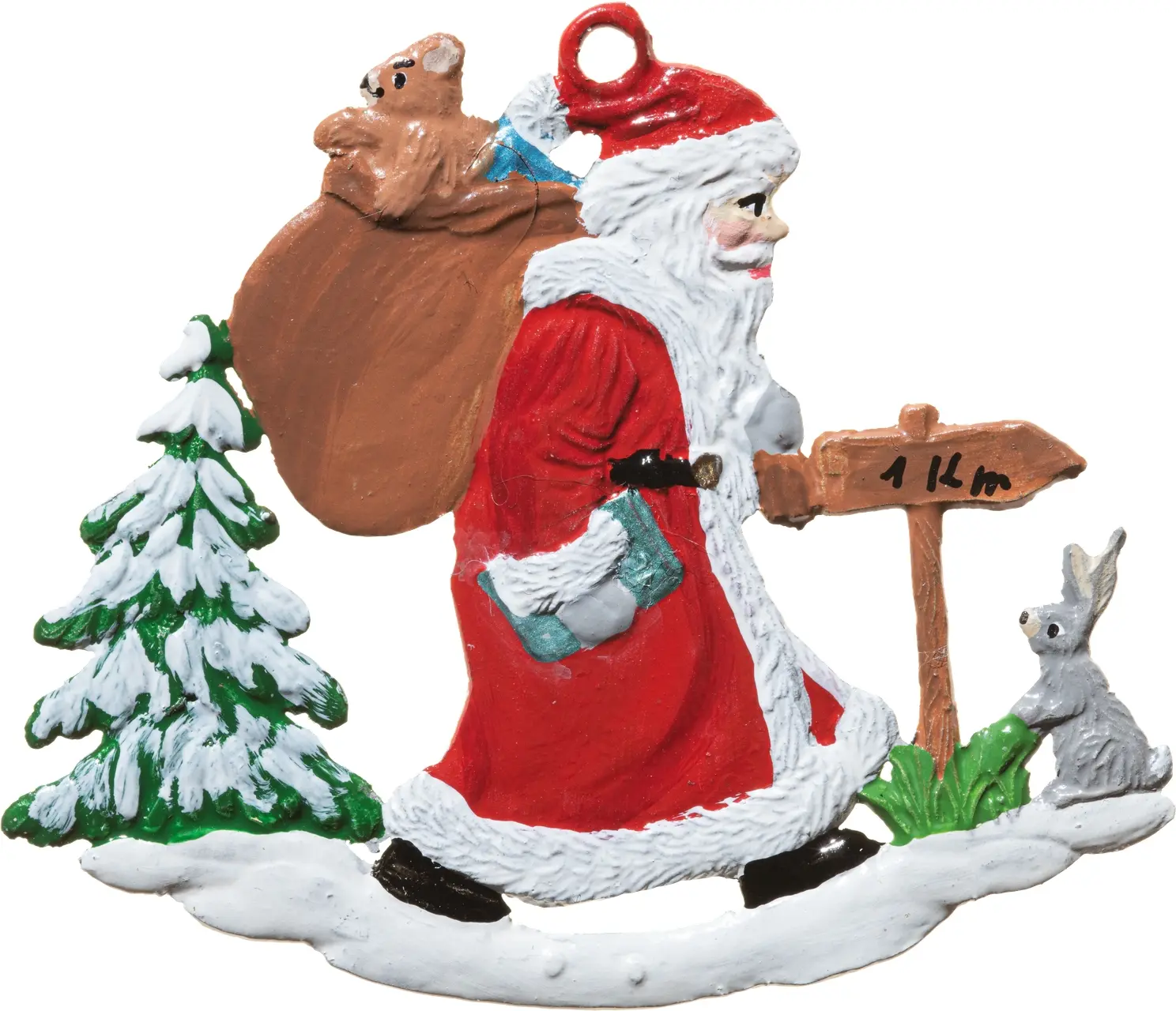 Weihnachtsmann auf Wandertour